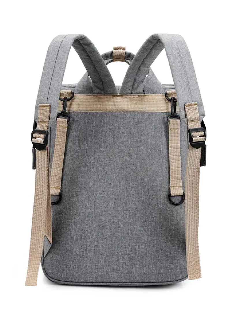 Casual Plain Color Large Capacity Zipper Extendable Backpack 2024, Summer Fashion Multi-Functional Adjustable Strap Backpack for Women & Men