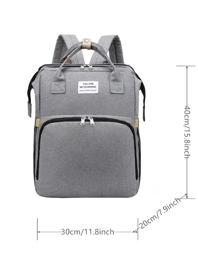 Casual Plain Color Large Capacity Zipper Extendable Backpack 2024, Summer Fashion Multi-Functional Adjustable Strap Backpack for Women & Men