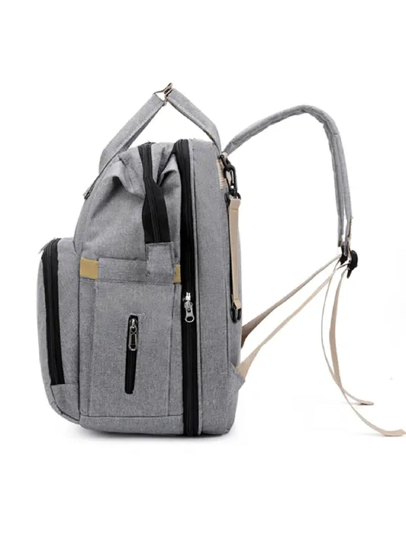 Casual Plain Color Large Capacity Zipper Extendable Backpack 2024, Summer Fashion Multi-Functional Adjustable Strap Backpack for Women & Men