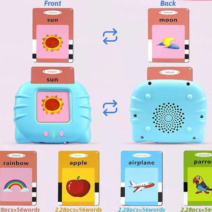 Early Education Flash Card Machine Cat Shape Learning Talking Language English Electronic Audio Book Toy Children Birthday Gift