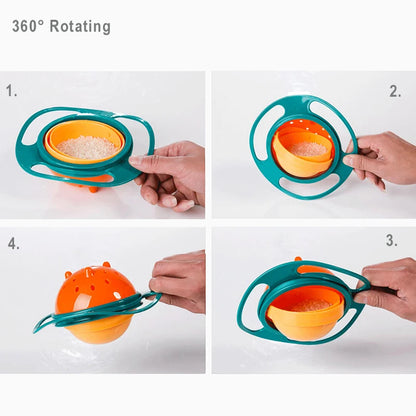 360 Degree Rotate Spill-Proof Bowls